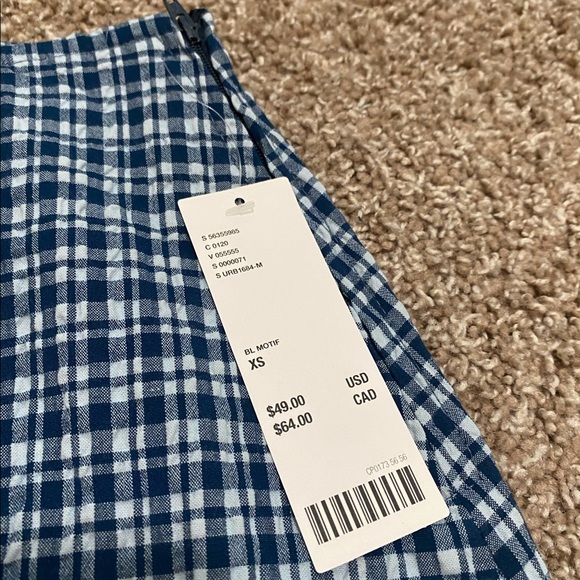 BDG Darren Seersucker Notched Mini Skirt NWT Size XS - Picture 7 of 9